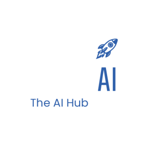 Logo von The AI Hub mit einem Raketen-Icon und der Schrift 'AI'.