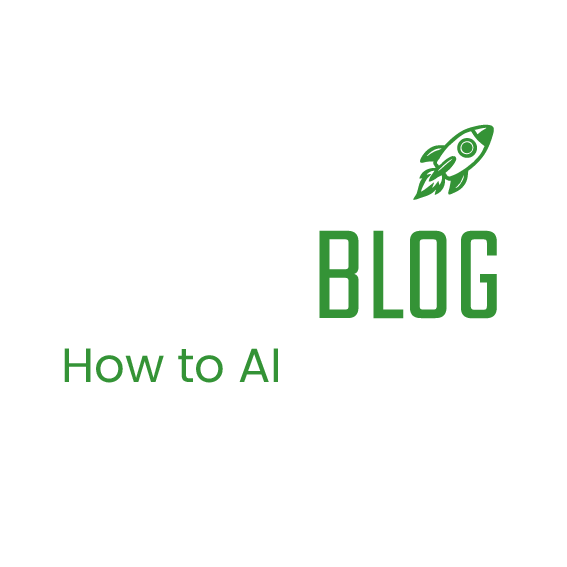 Logo für den Blog 'How to AI' mit einer Rakete